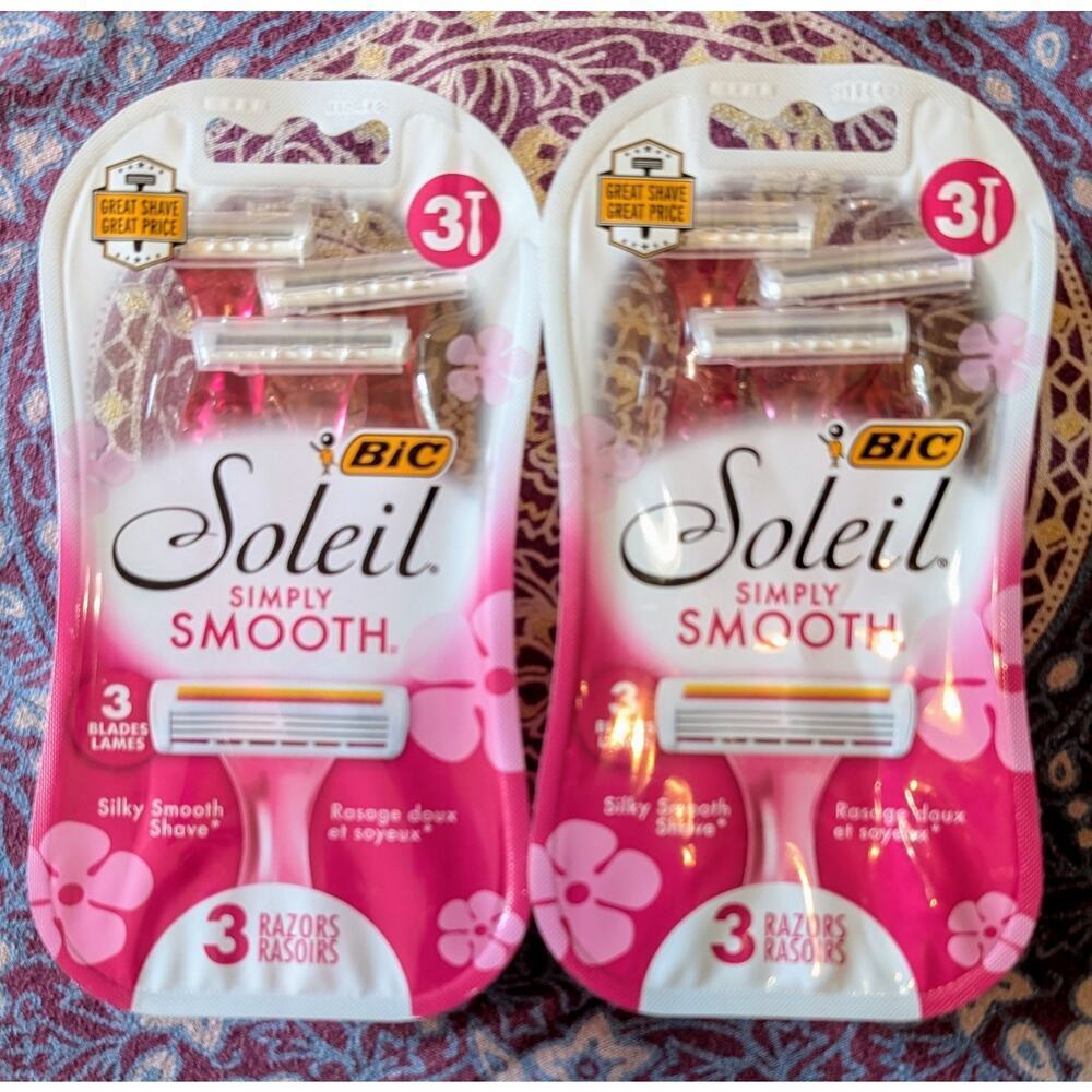 Bic Soleil Simply Smooth Triple-Blade 3 Pack- LOT of 2 (6 Total)